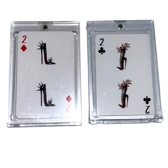 Christian Louboutin 2 Of Diamonds And 2 Of Spades Luxury Collector Playing Cards - Picture 1 of 7